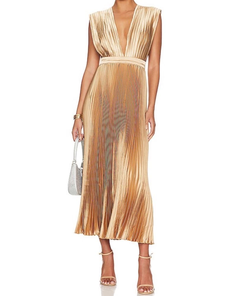 L’idee Pleated Midi Dress - Image 1
