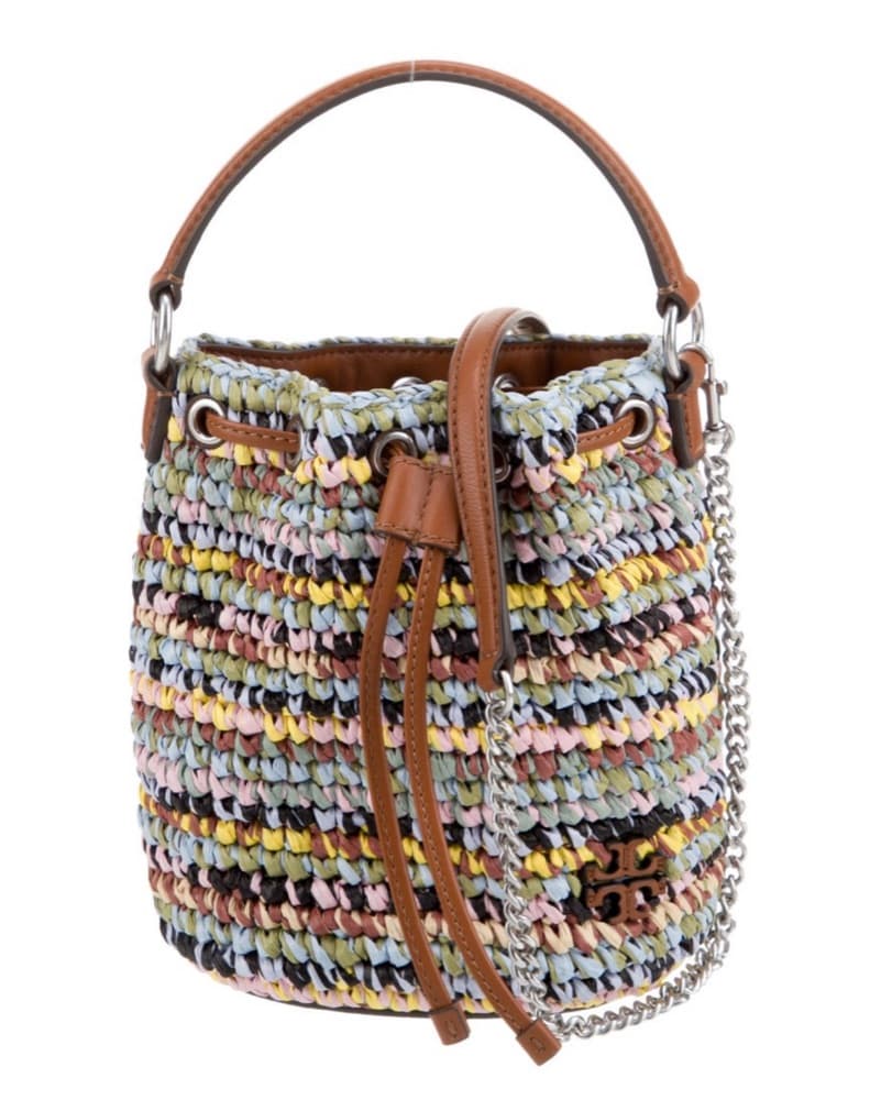 Tory Burch Colorful Raffia Bucket Bag - Image 1