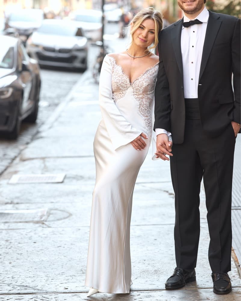 Bridal Silk & Lace Gown  - Image 3