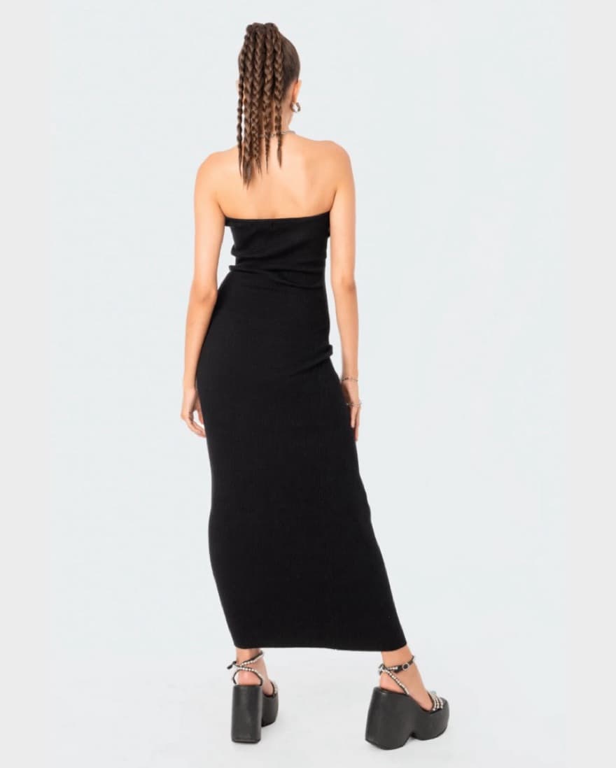 Black Strapless Maxi Dress - Image 3