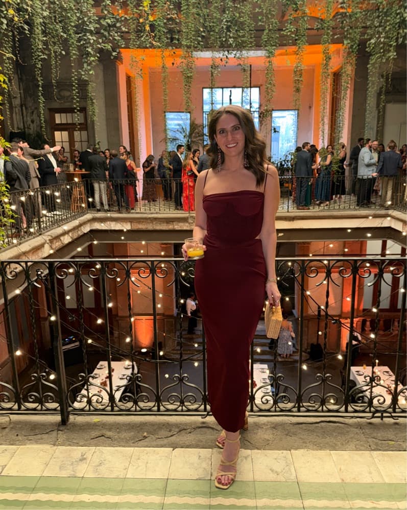 Bardot Martini Midi dress in burgundy - Image 3
