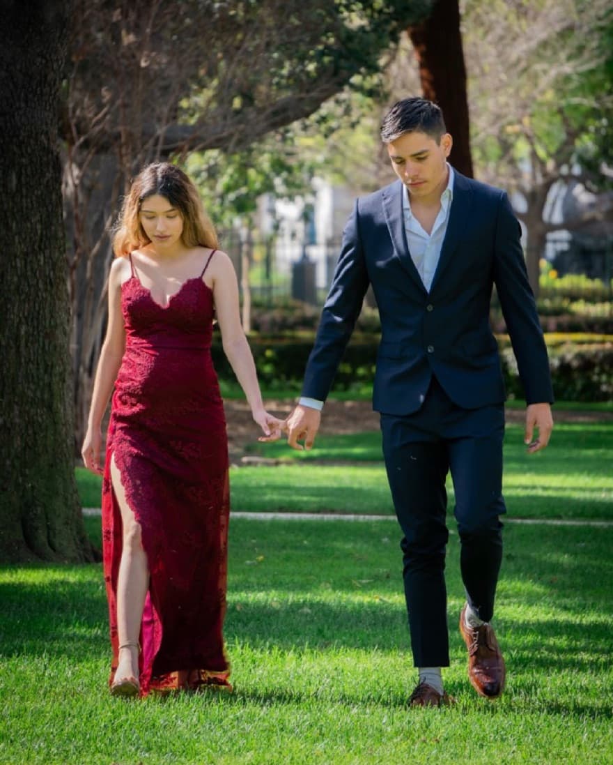 Formal Maroon Maxi Dress - Image 1