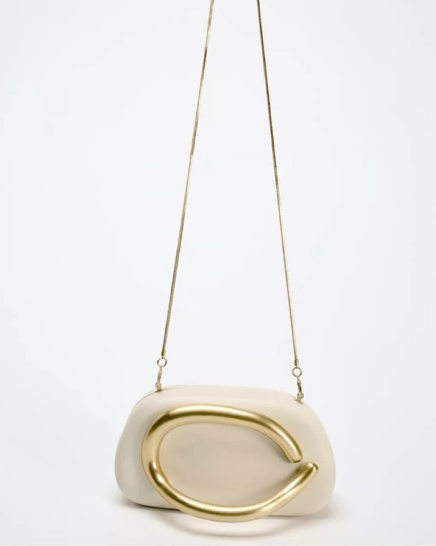 Cream and gold Clutch From Zara - Image 2