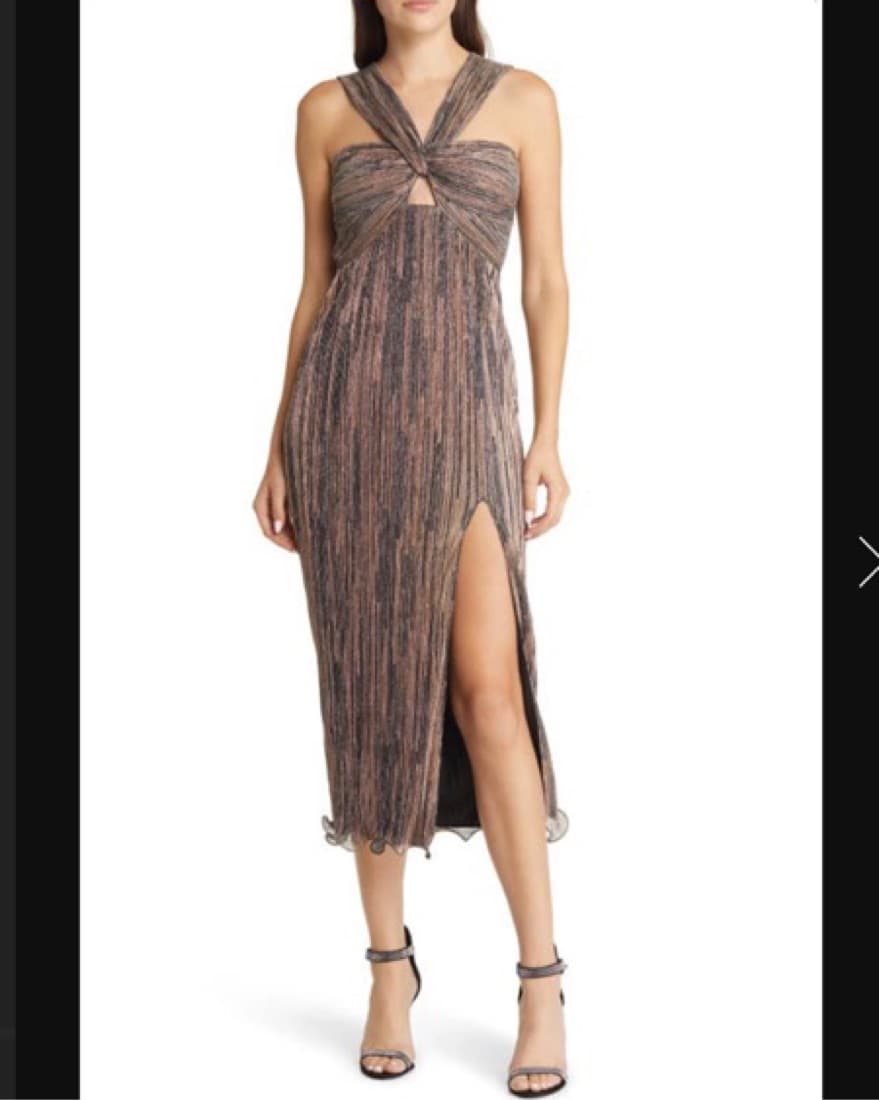 Saylor Halter Neck Midi Dress Sparkle - Image 3