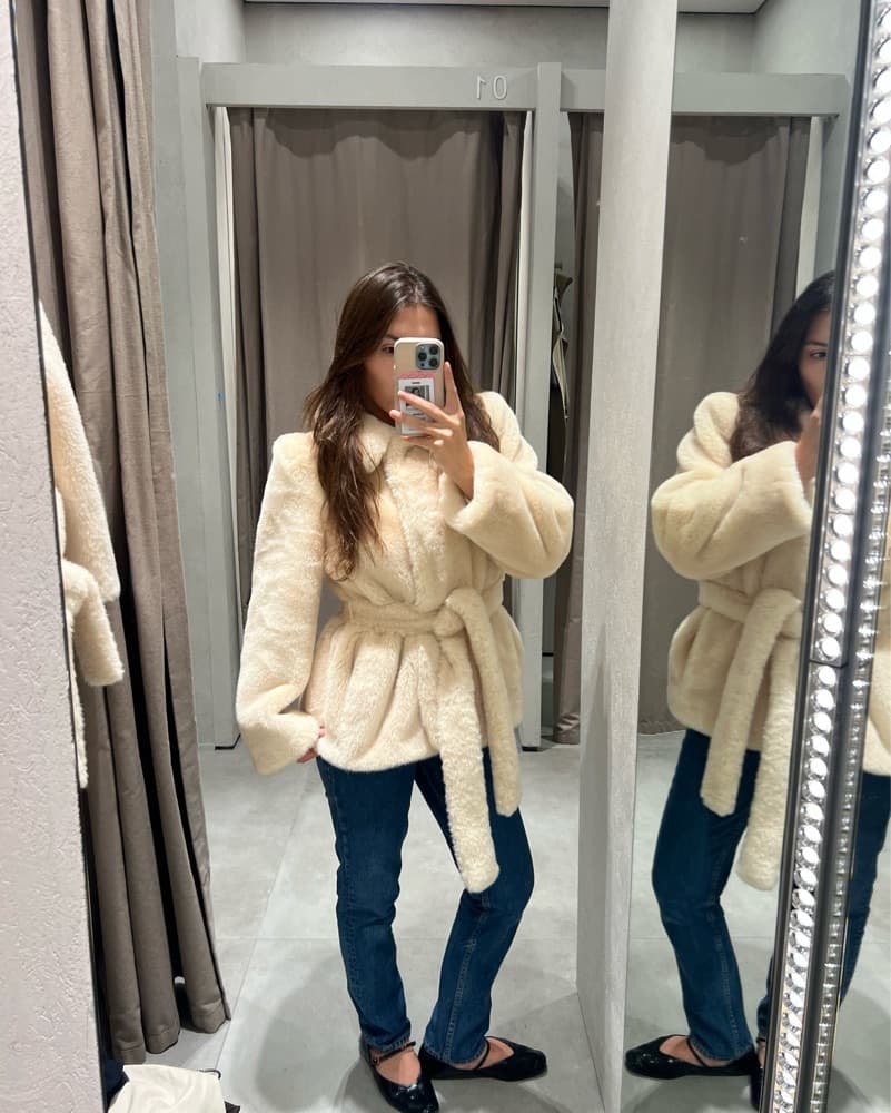 Faux Fur Belted Coat - Image 4