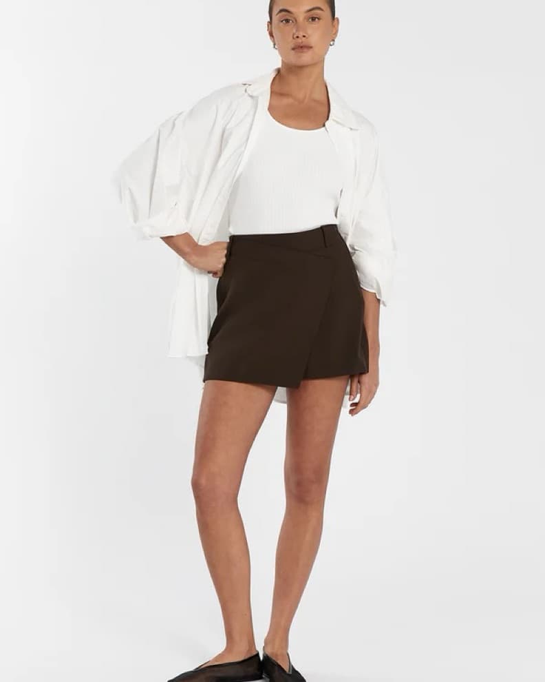 Julie Bitter Choc Talored Skort - Image 4