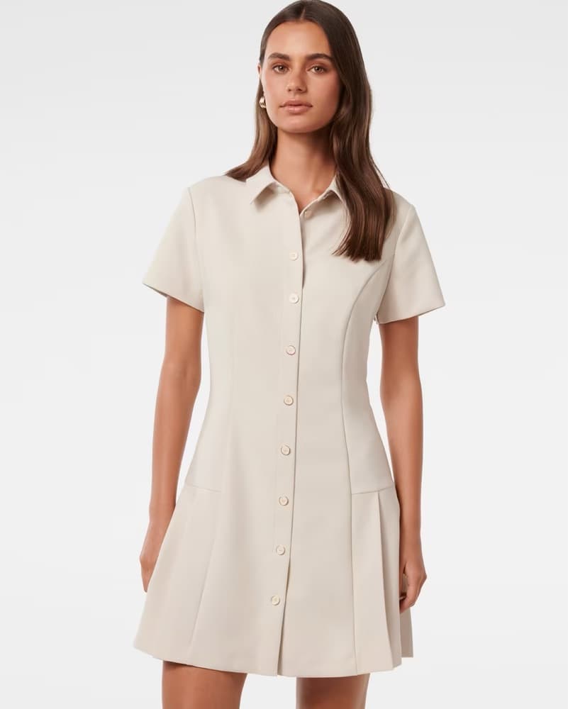 Zara Cream Collared Dress - Image 1