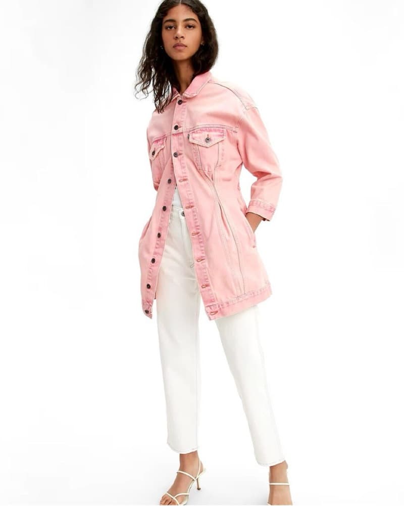 Levi's Cinched Pink Trucker Jacket Dress - Image 3
