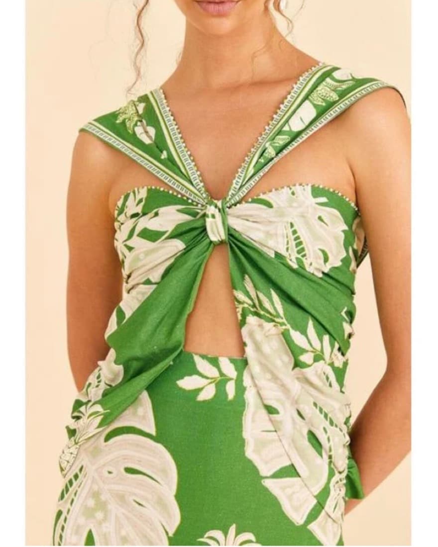 Farm Rio Green Mini Dress - Image 2