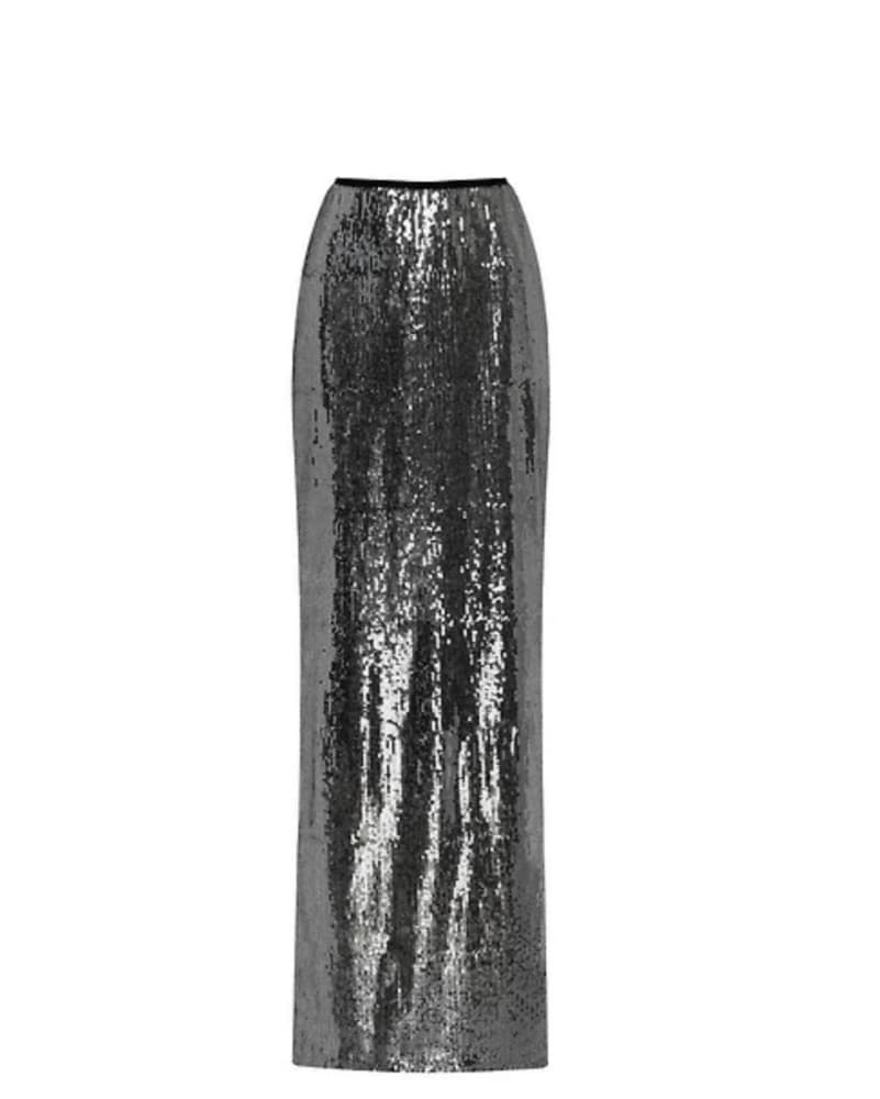 Milla Grey Sequin Maxi Skirt - Image 1
