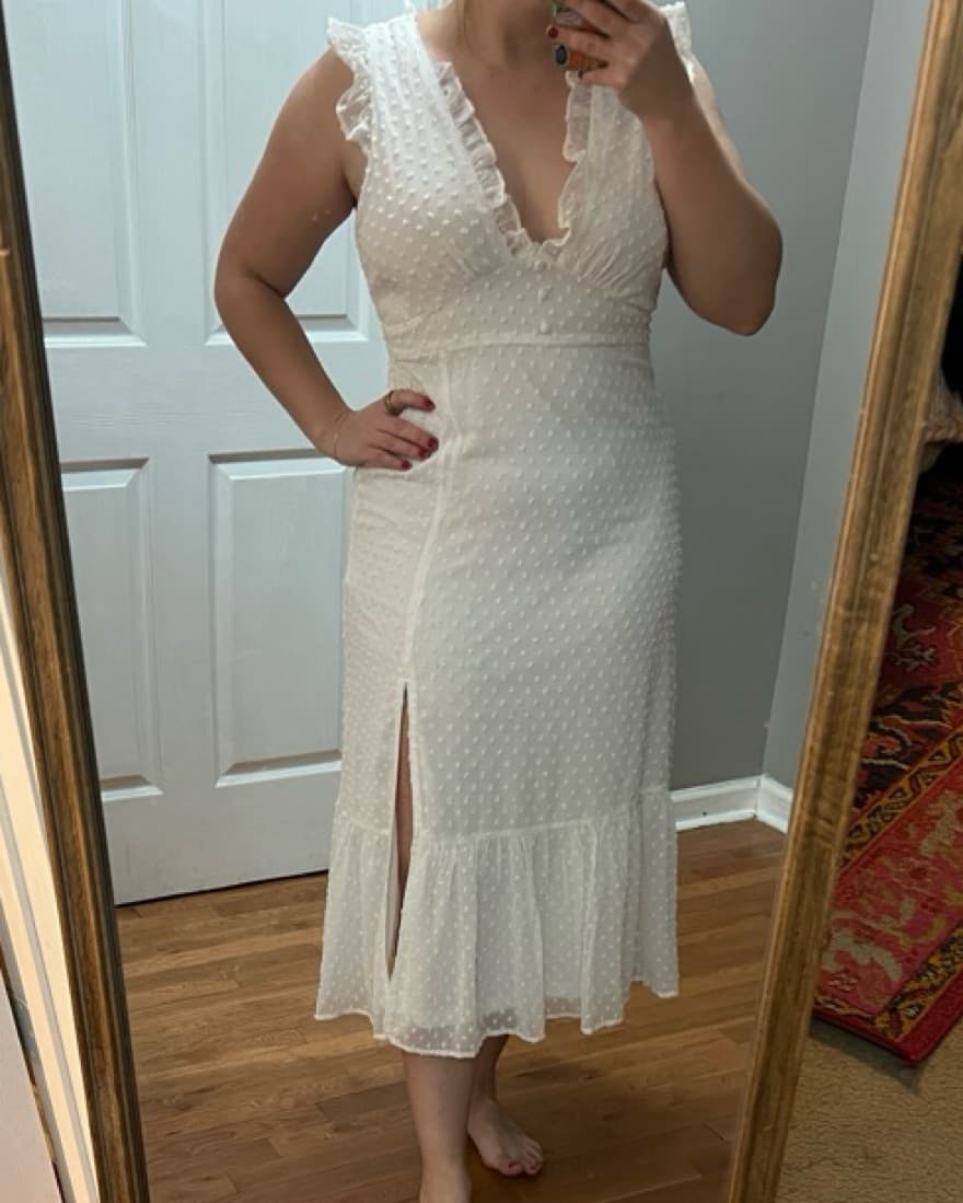 White Midi Bridal Dress - Image 3