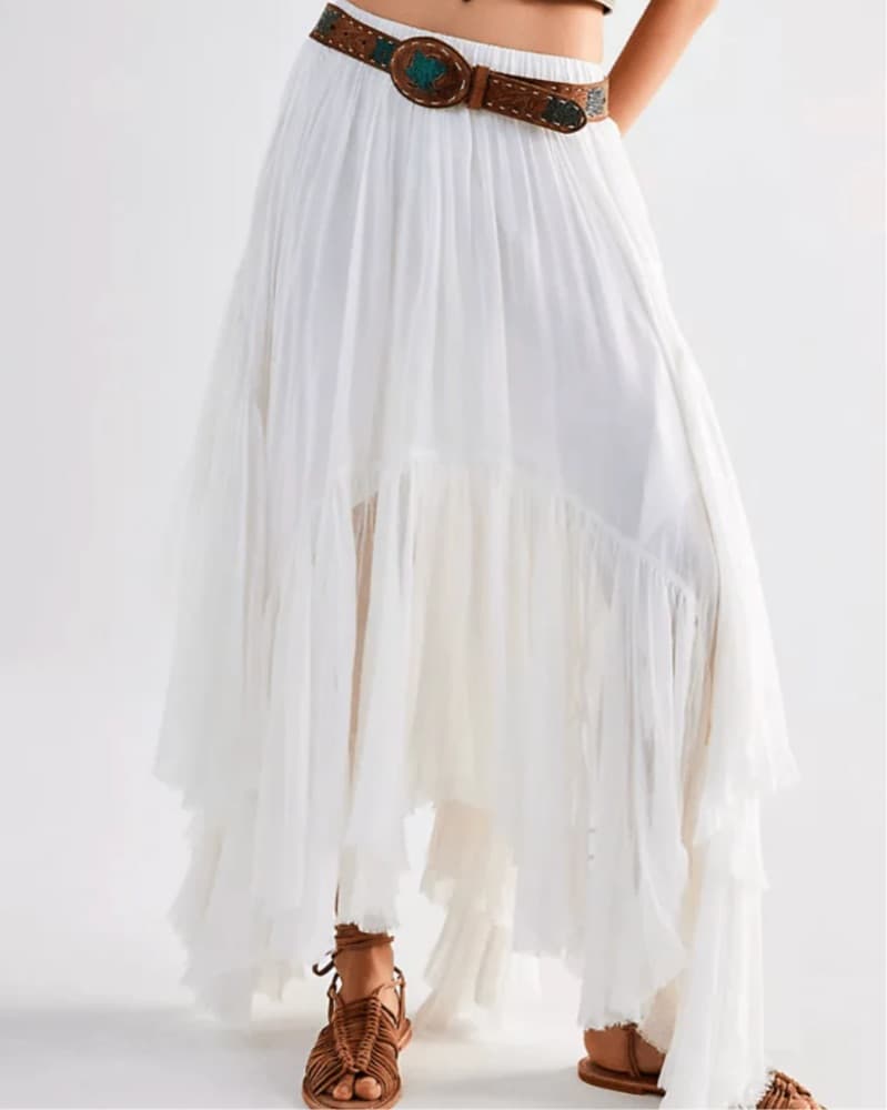 Free People White Maxi Skirt  - Image 1