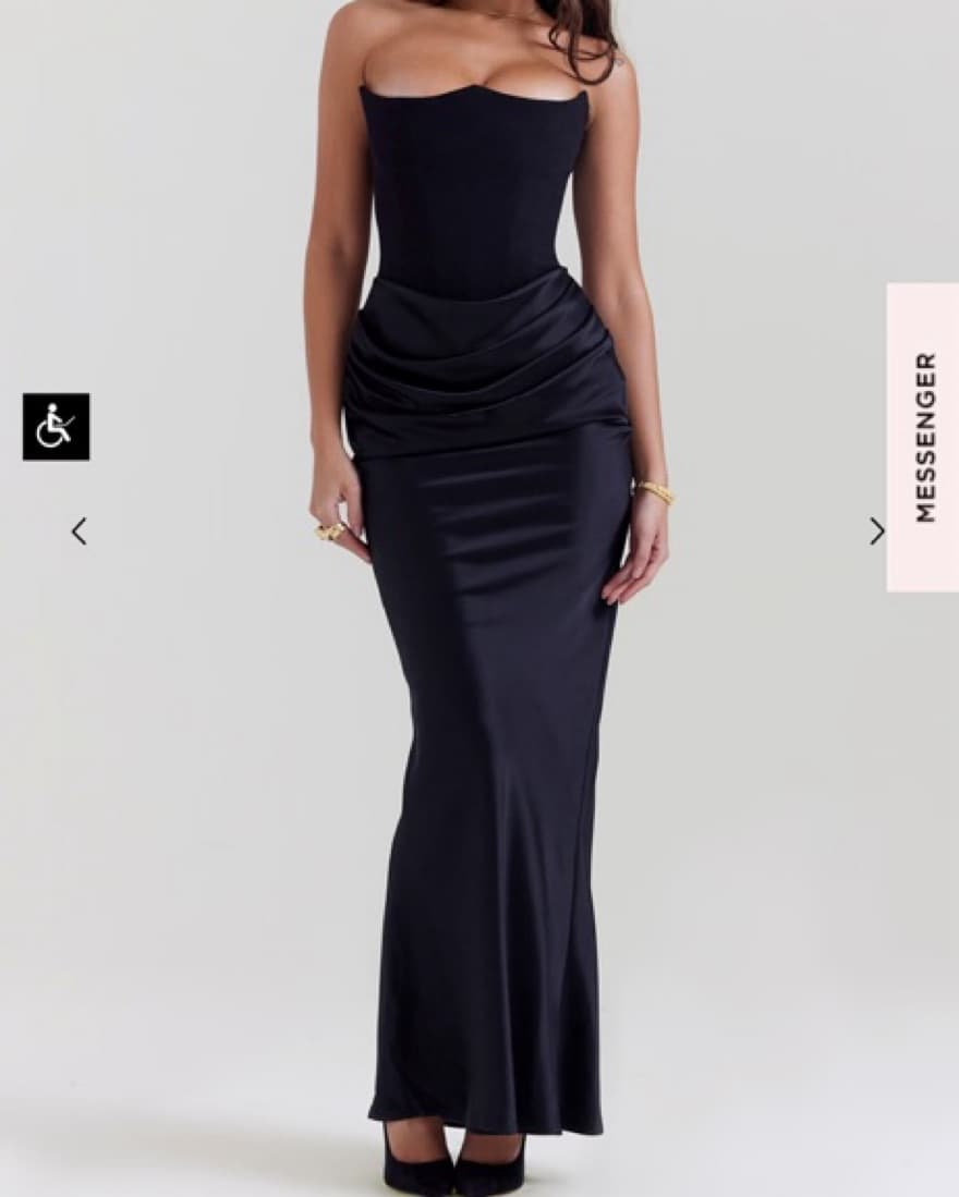 PERSEPHONE Black Strapless Dress - Image 1