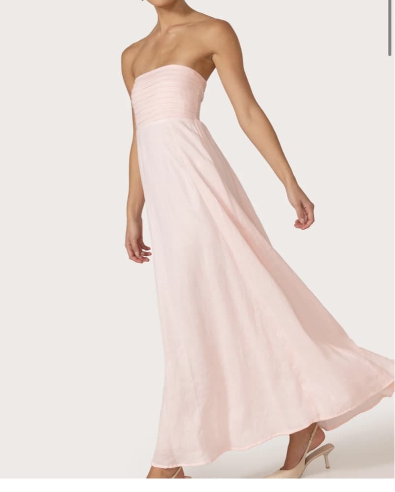 Talia Linen Pintuck Maxi Dress - Image 1