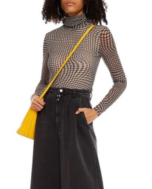 GANNI houndstooth mesh turtleneck - Image 1