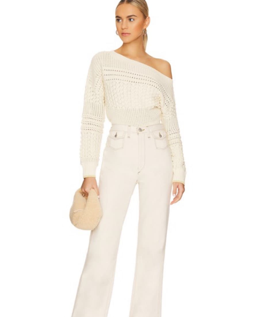 Razon Off Shoulder Pointelle Sweater - Image 4