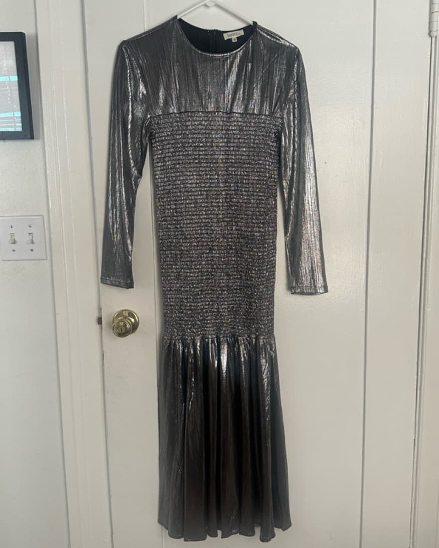 Ghospell Metallic Silver Dress - Image 4
