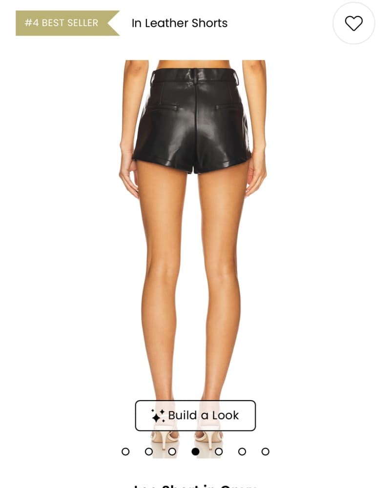 black faux leather mini Shorts - Image 4