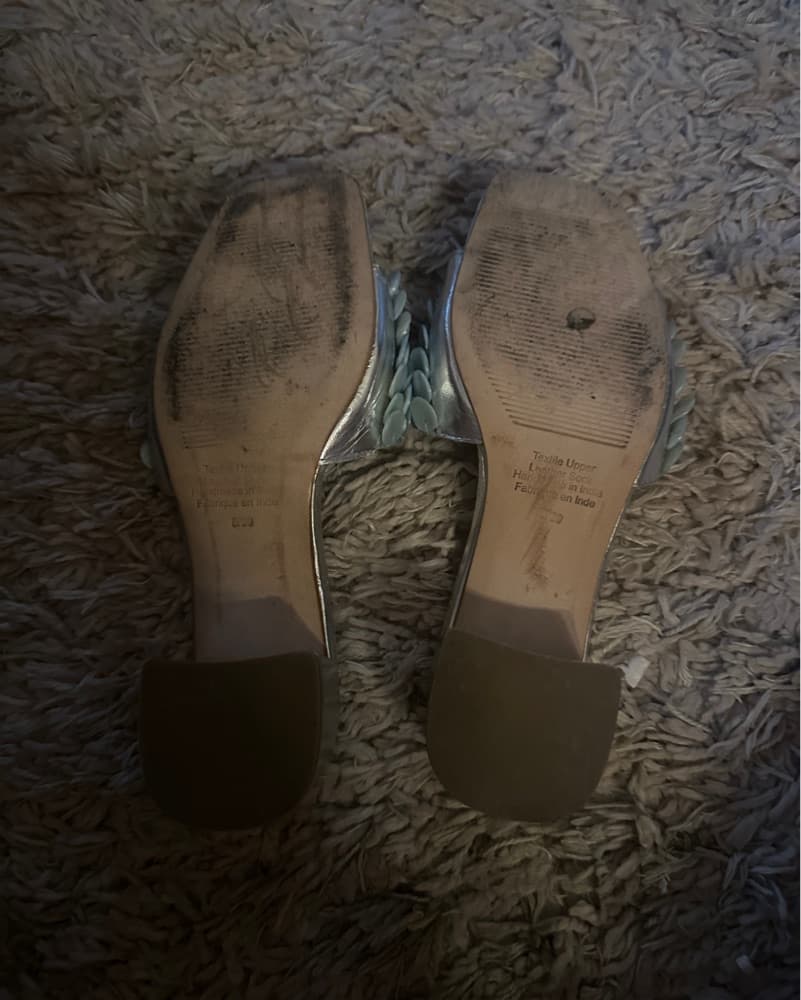 Shell Sequin Wedge Slides - Image 4