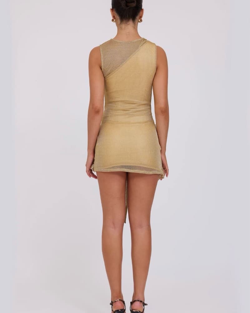 Azelma Gold Dress - Image 4