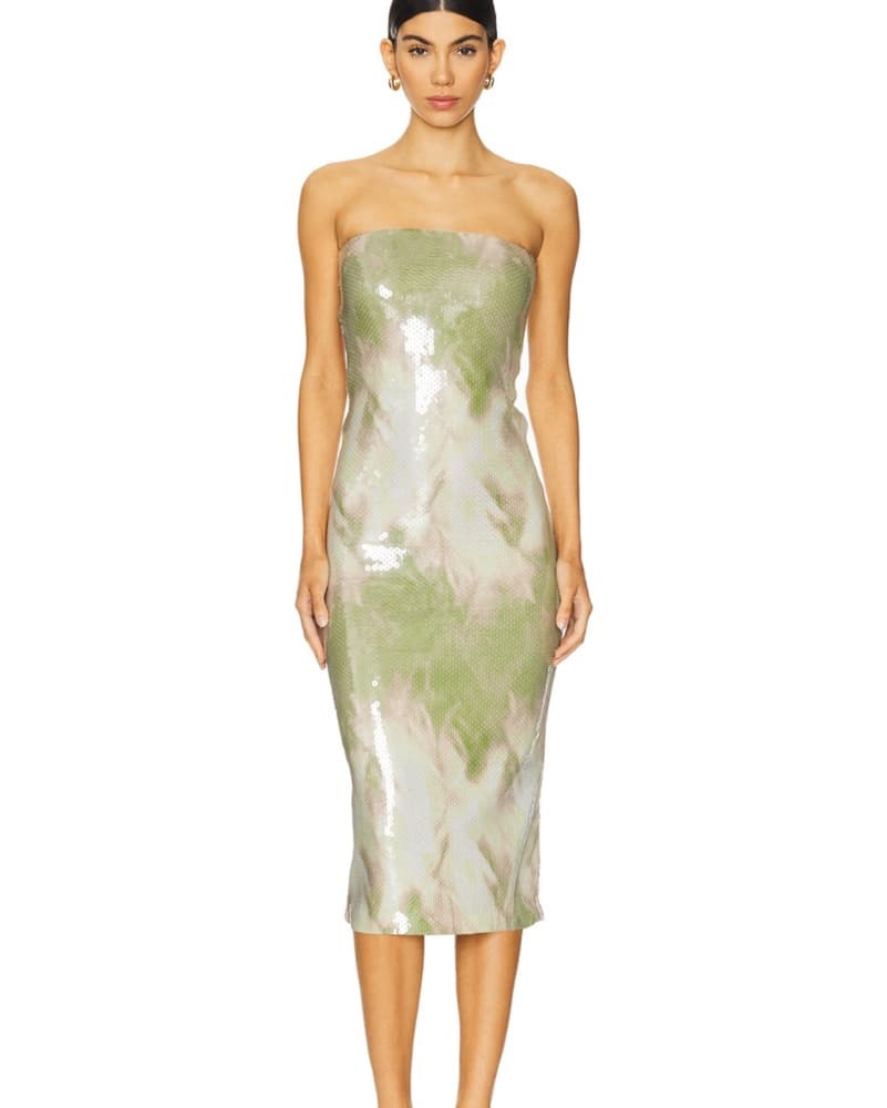 Green/White Camila Coelho Revolve Dress - Image 1