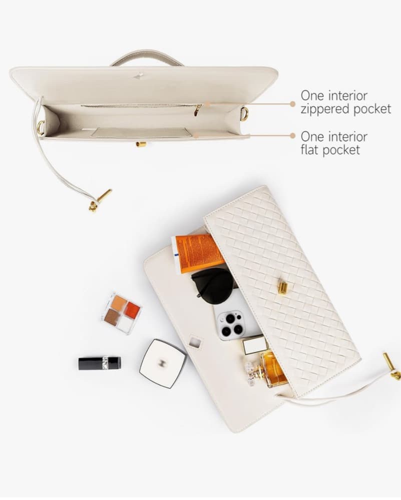 Bottega Dupe Cream Clutch - Image 2