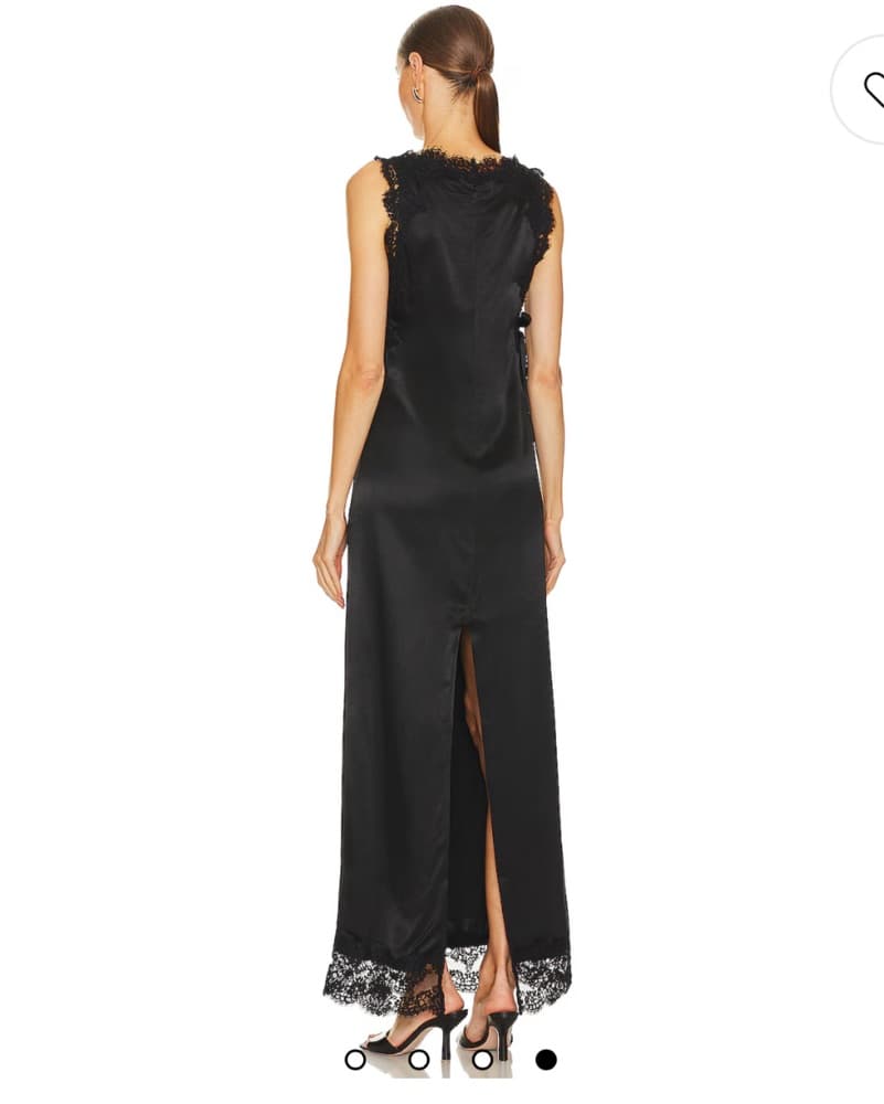 Elegant Black Lace Trim Maxi Dress - Image 4