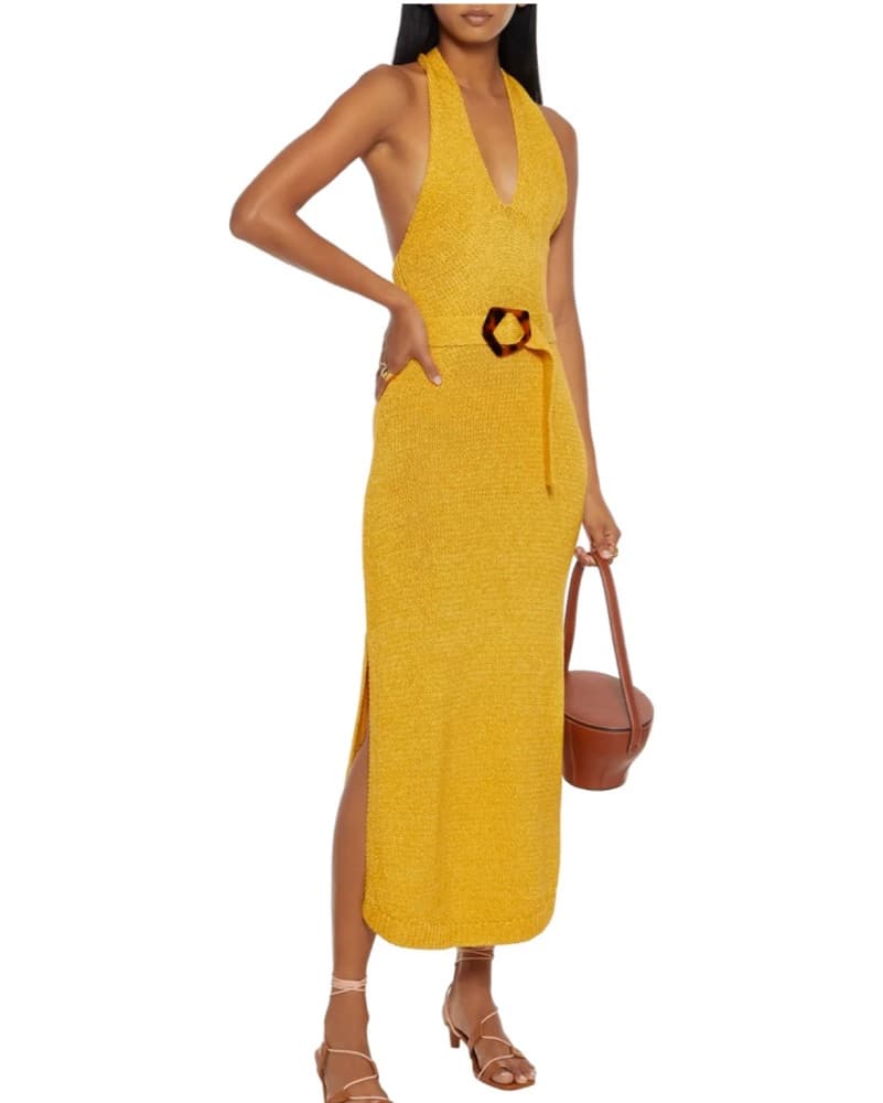 NICHOLAS Belted Cotton-blend Midi Dress - Image 1