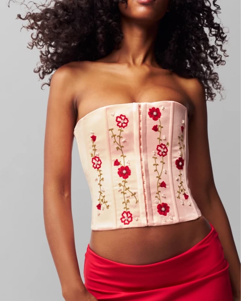 Guizio Pink Satin Corset - Image 2