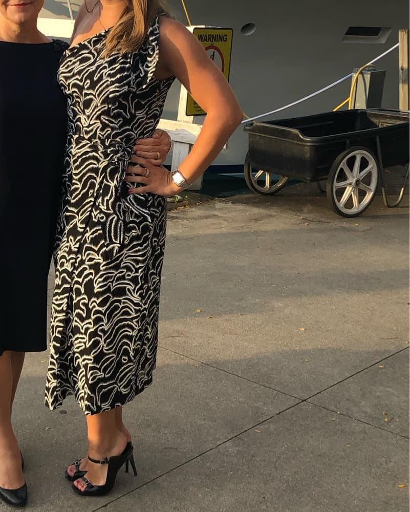 DVF Black & White One Shoulder Midi  - Image 2