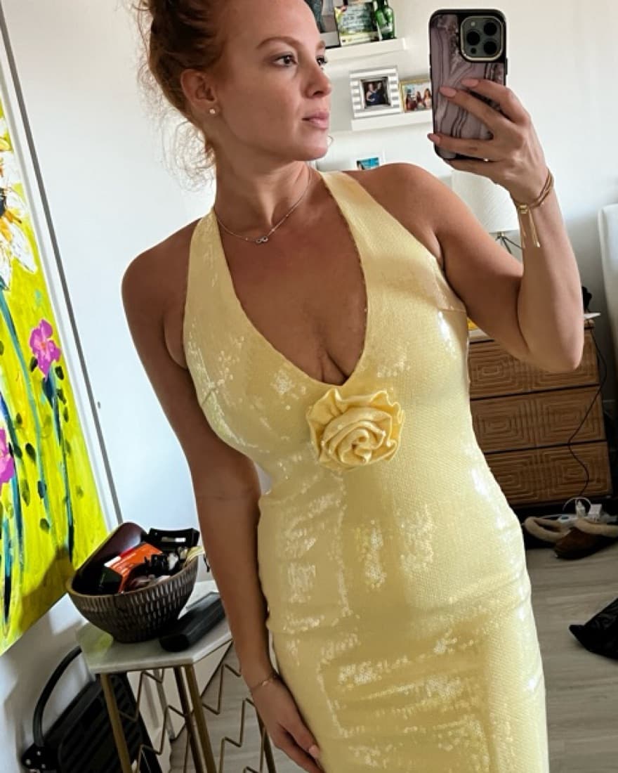 Meshki Viral Yellow Sequin Gown - Image 5
