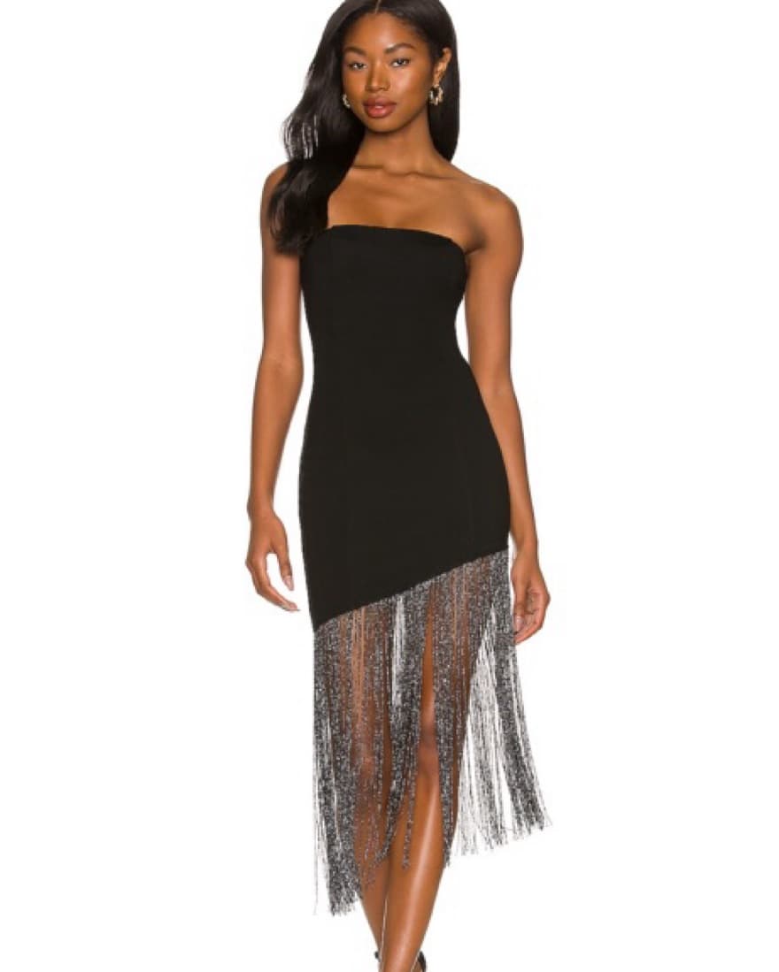 Cleo Strapless Dress In Black  - Image 1