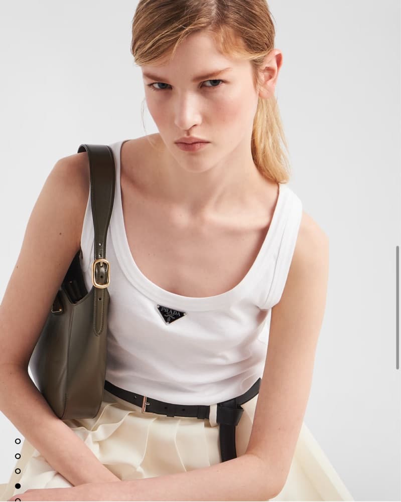 Prada Ribbed Knit Jersey Top - Image 1