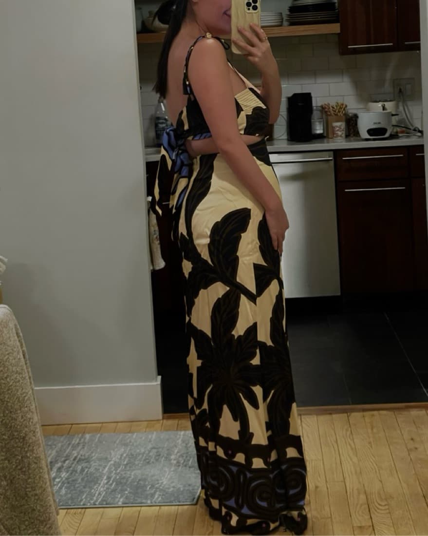 Eugenia Fernandez Brown Pattern Maxi - Image 2