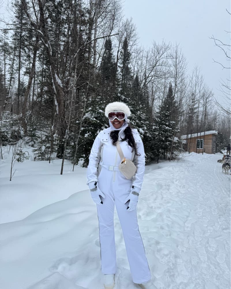 Sleek White Winter Ski Suit - Image 2