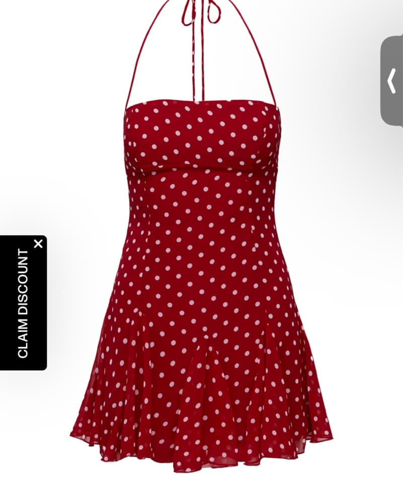 Delamere Mini Dress Red Polka - Image 3