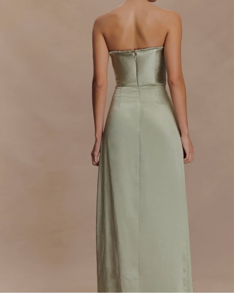 Meshki Sage Dress with Ruched Petals - Image 2