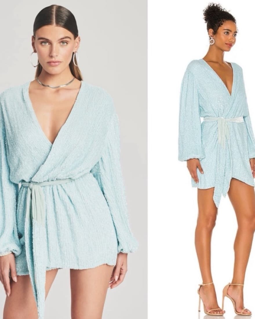 Retrofête Blue Robe Dress - Image 2