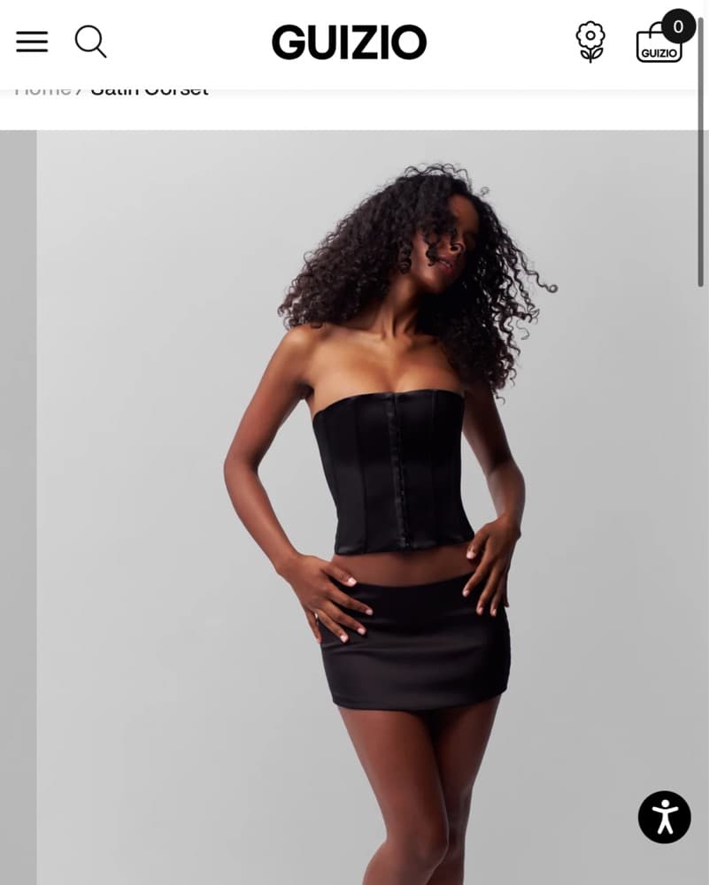 GUZIO Black Satin Corset  - Image 5