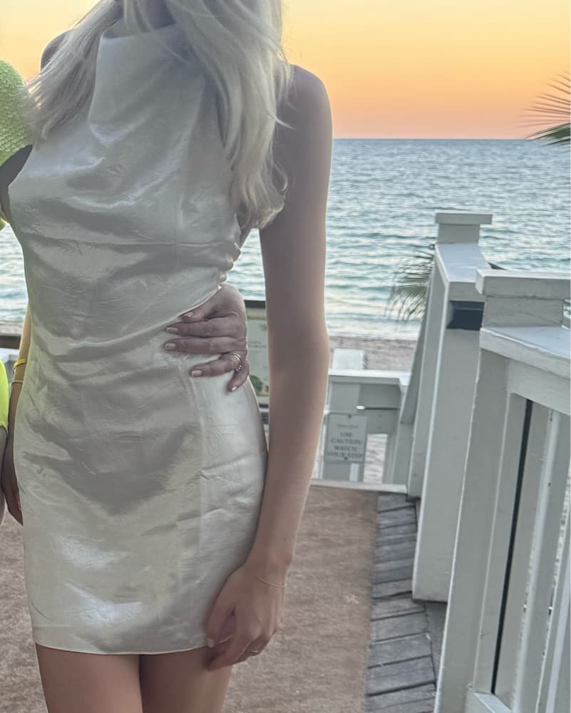 Amanda Uprichard Ivory Halter Dress - Image 4