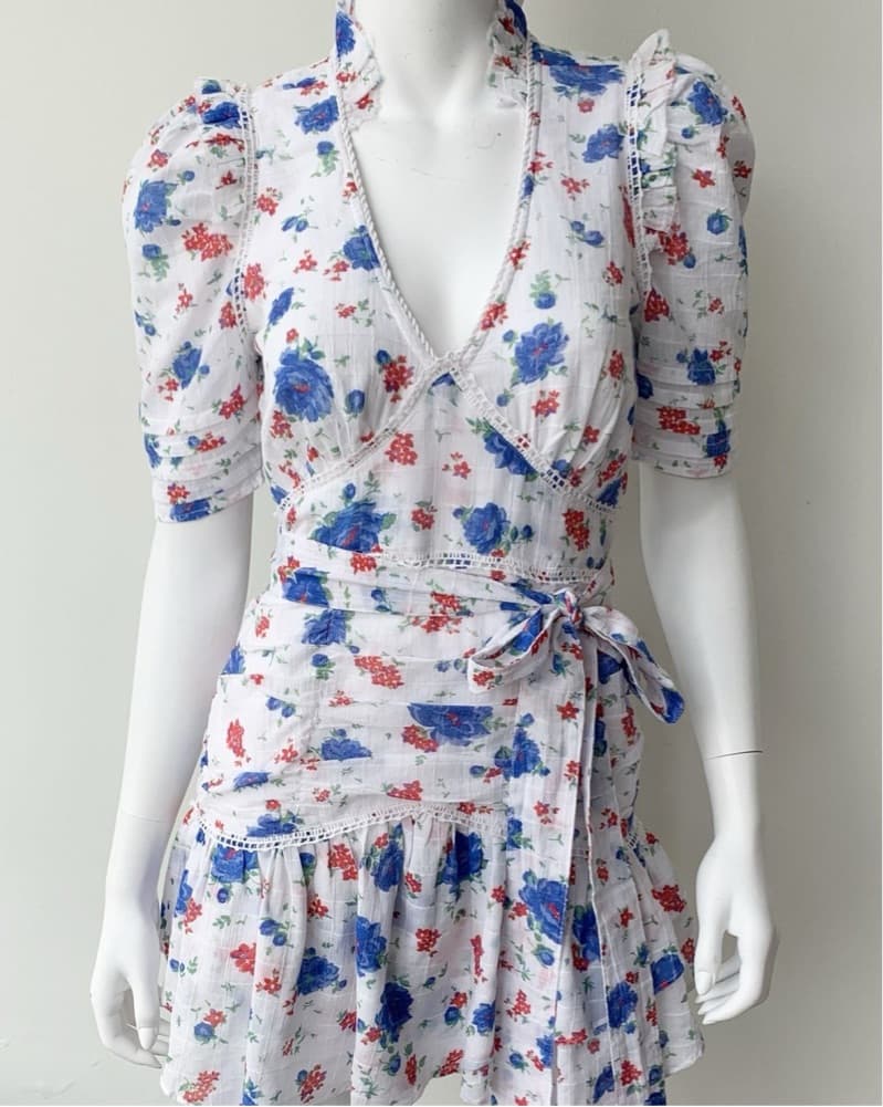 Love Shack Fancy White Floral Mini Dress - Image 3