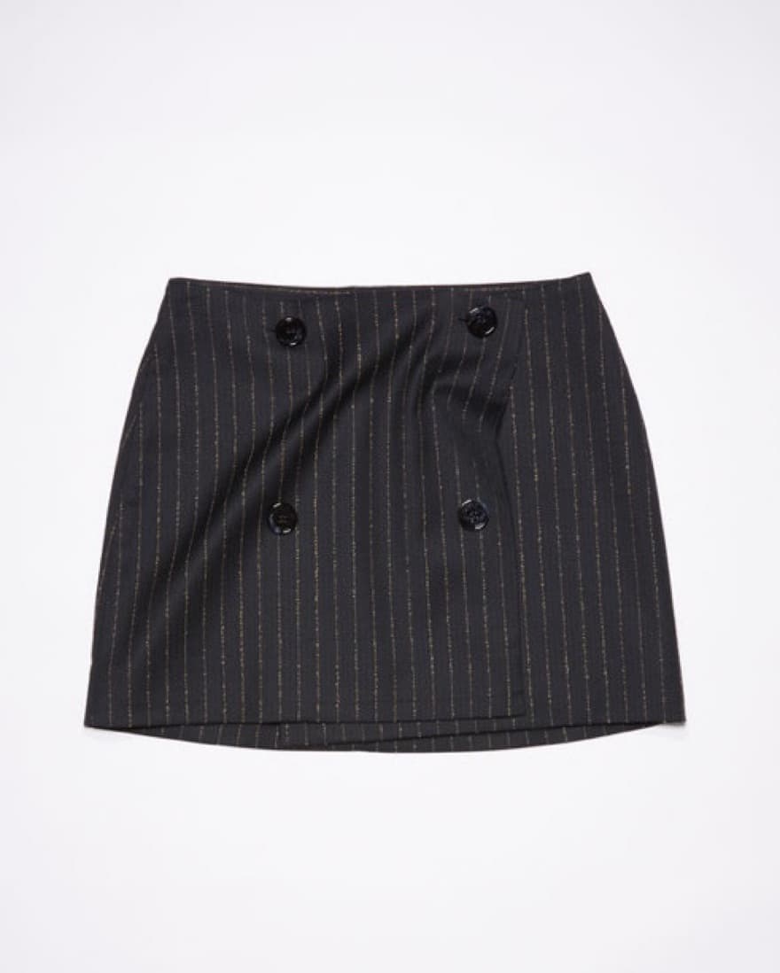 Acne Studios Navy Pinstripe Miniskirt - Image 3