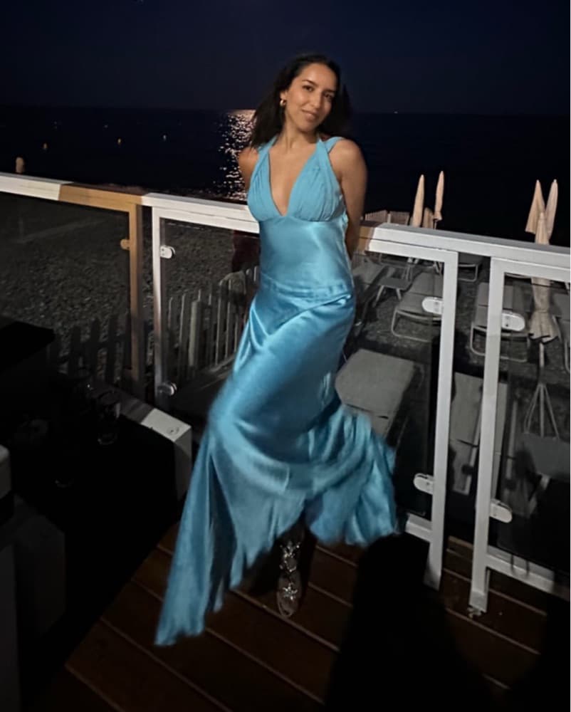 Dina Bar-El Turquoise Mermaid Gown - Image 1