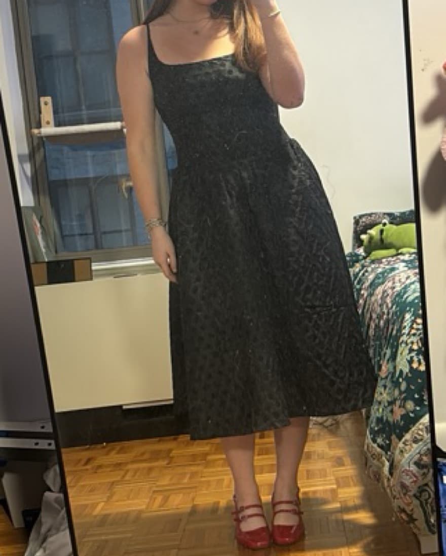 Black Textured Anthropologie Midi Dress - Image 3