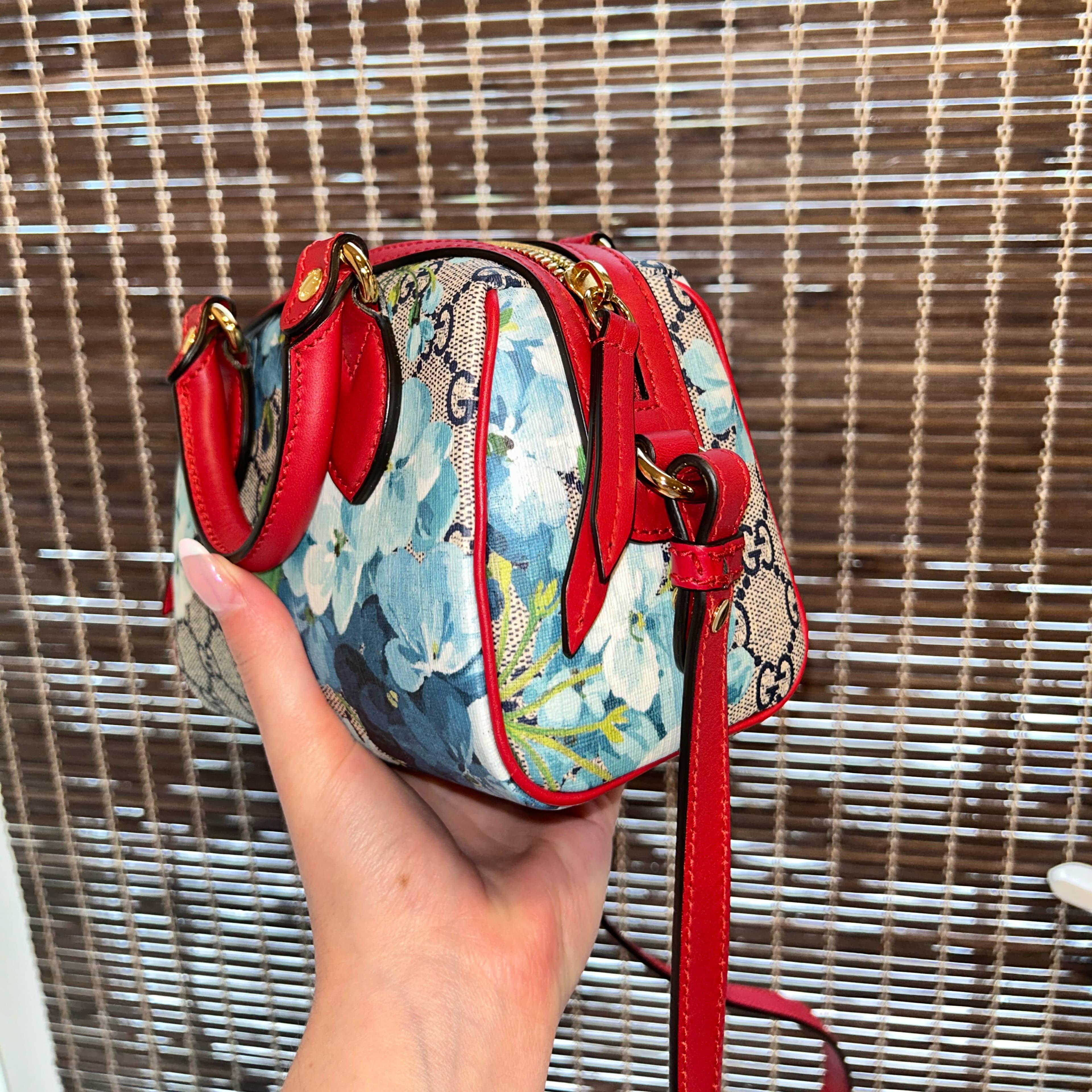 Gucci Blue Blooms Top Handle Bag  - Image 3