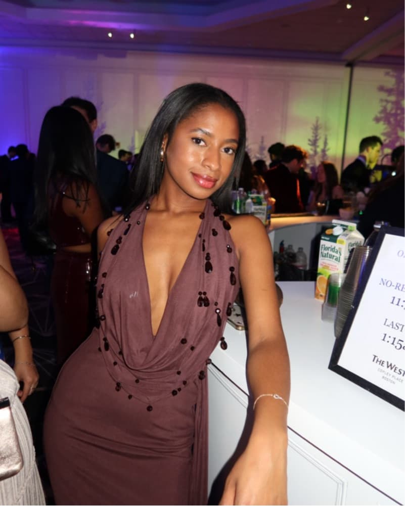 Brown Beaded Gown  - Image 1