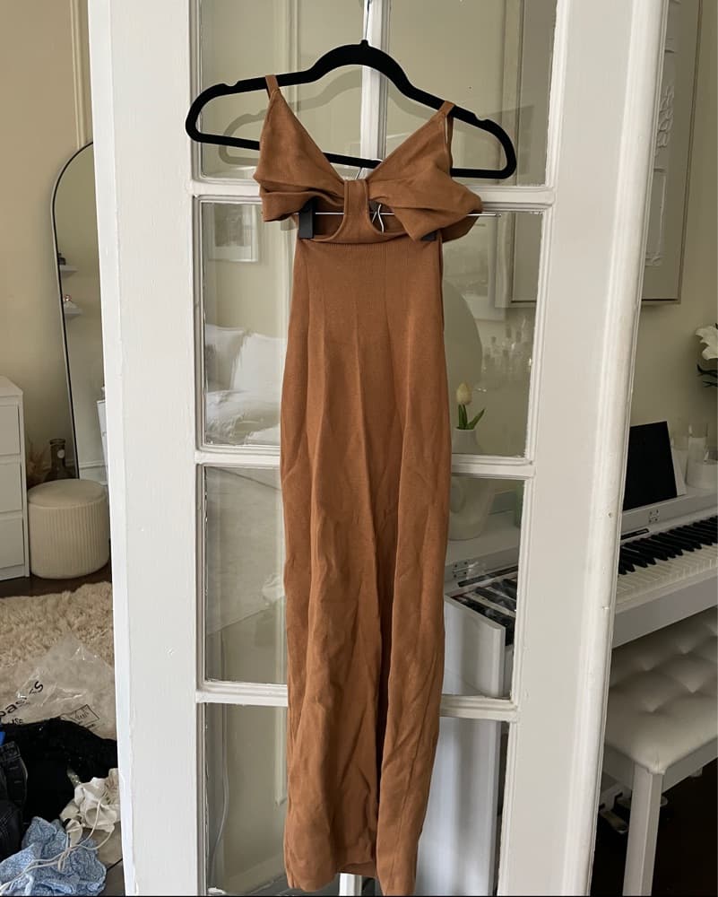 Chic Tan Cutout Maxi Dress - Image 6