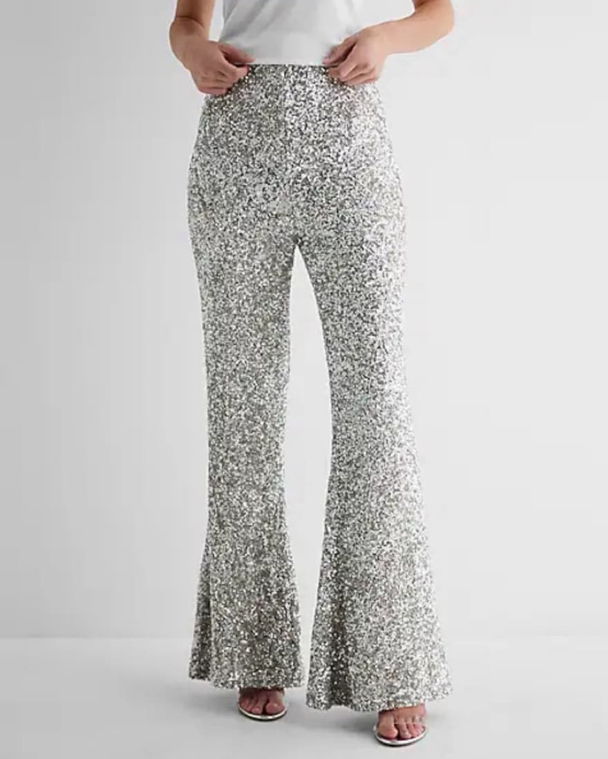 Express Silver Sequin Suit - Image 5
