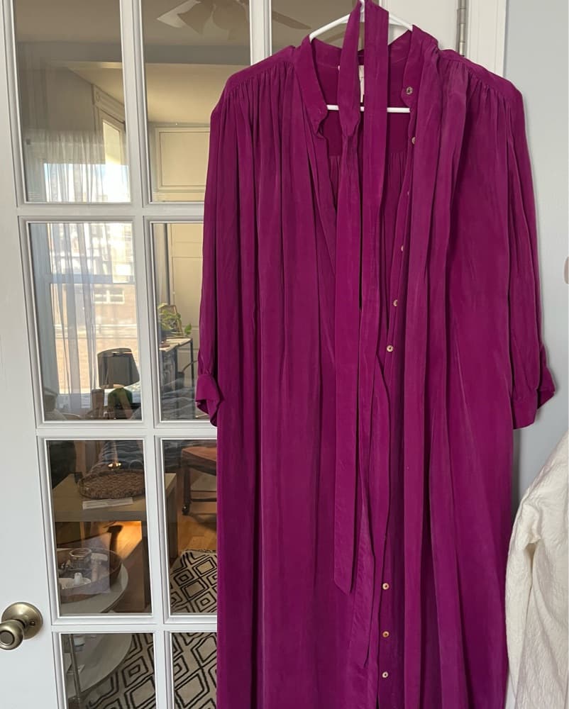 Purple Silk Maxi Dress - Image 3