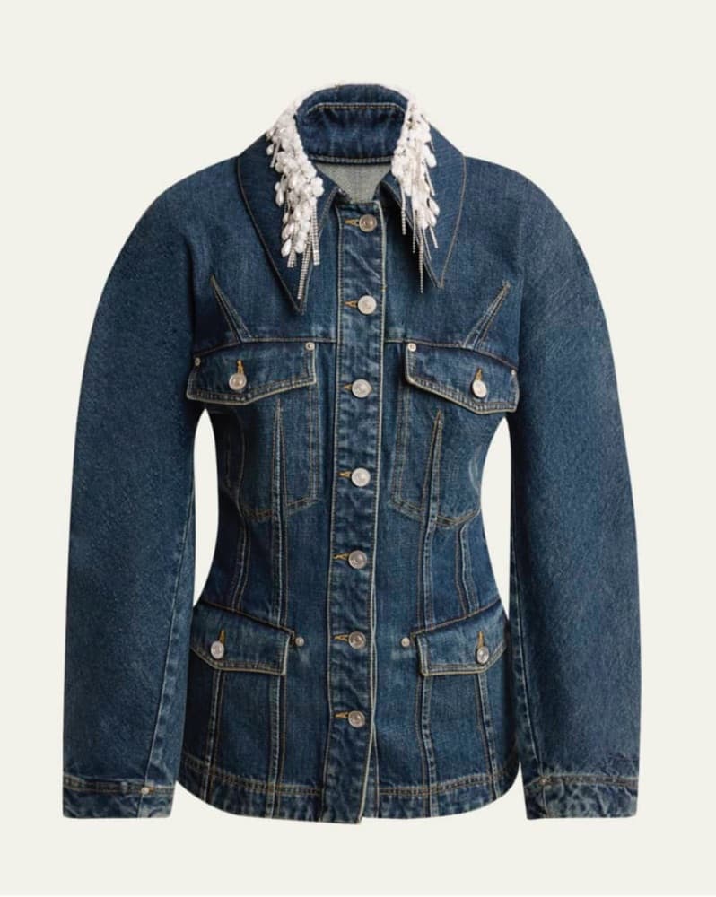 Givenchy Pearly Crystal Collar Denim - Image 1